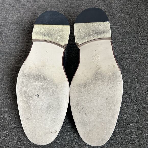 Banana Republic Oxford Black Leather Wingtip Brogue Lace Up Shoes Size 11 - Picture 8 of 13